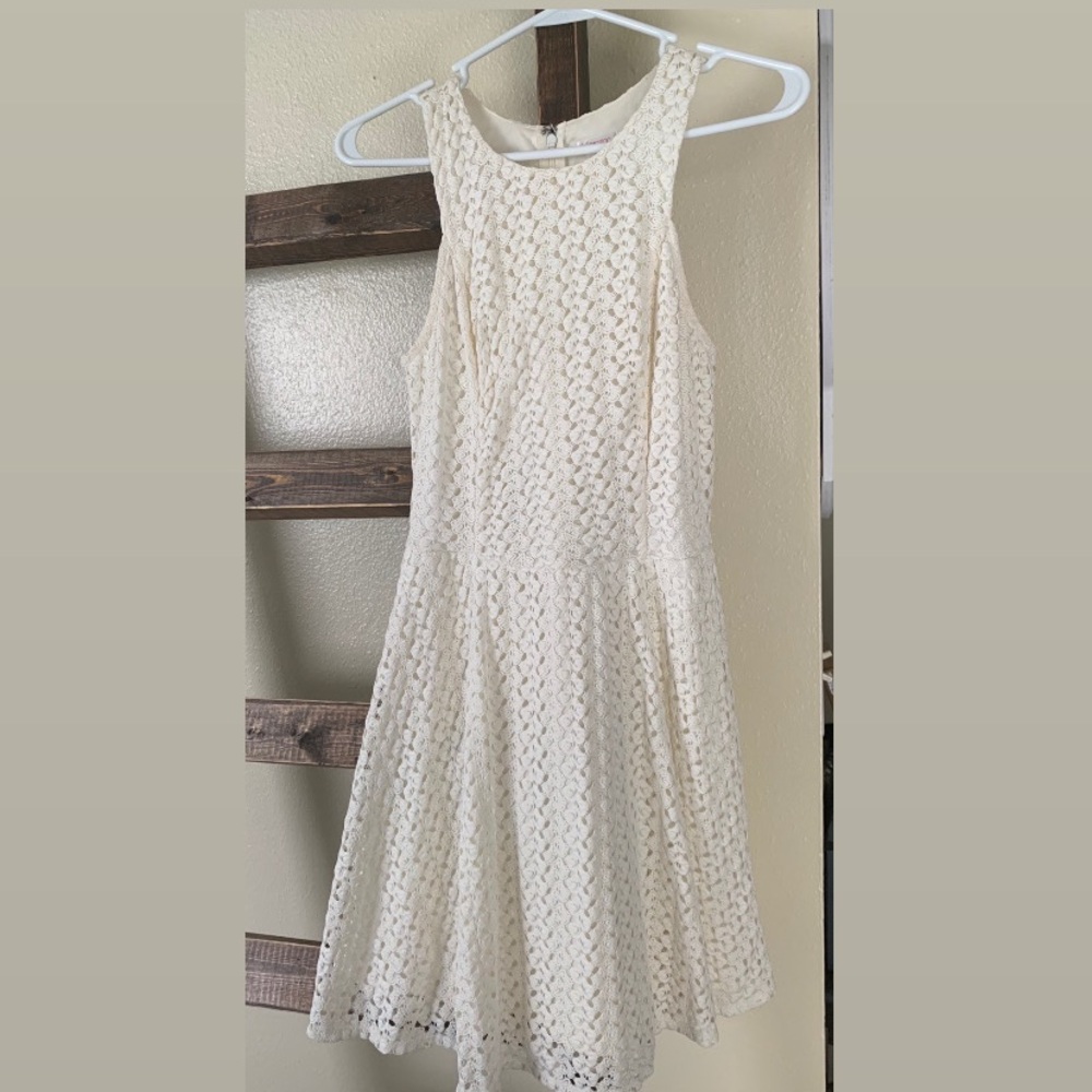 Xhilaration Cream Lace A-line Dress